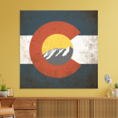 コロラド州山グランジ州旗 キャンバスプリント (インサイチュ (リビング))