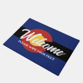 コロラド州州州旗の歓迎ドメイン ドアマット (アングル)