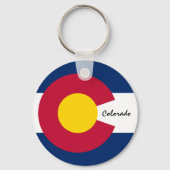 コロラド州旗とコロラド州の休日，愛国者/スポーツ キーホルダー (正面)