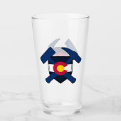 コロラド州旗と地質学者のロックハンマー タンブラーグラス (正面)