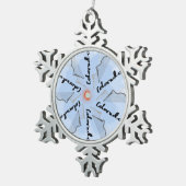 コロラド州旗と山 スノーフレークピューターオーナメント (右)