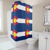 コロラド州旗と愛国的なシャワーカーテン シャワーカーテン (インサイチュ)