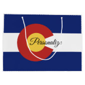 コロラド州旗のパーソナライズされた抱き枕 ラージペーパーバッグ (裏面)