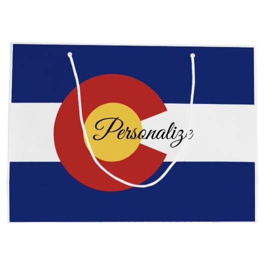 コロラド州旗のパーソナライズされた抱き枕 ラージペーパーバッグ (裏面)