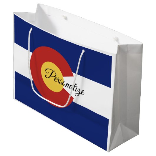 コロラド州旗のパーソナライズされた抱き枕 ラージペーパーバッグ (正面アングル)