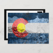 コロラド州旗のレンガ壁 ポストカード (正面/裏面)