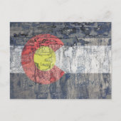 コロラド州旗の付いた壁 ポストカード (正面)