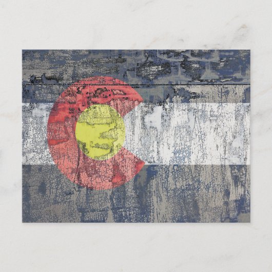 コロラド州旗の付いた壁 ポストカード (正面)