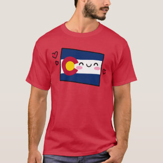コロラド州旗の地図スマイルとラブオーバーサイズ Tシャツ