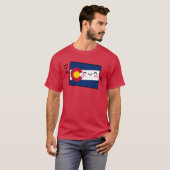 コロラド州旗の地図スマイルとラブオーバーサイズ Tシャツ (正面フル)