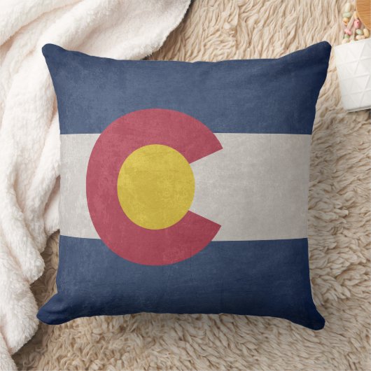 コロラド州旗の枕をミュート色 クッション (ブランケット)