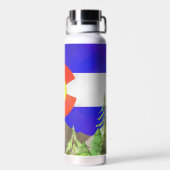 コロラド州旗の水びん（山と木） ウォーターボトル (背面)