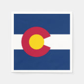 コロラド州旗を持つ愛国的な紙ナプキン スタンダードカクテルナプキン (正面)