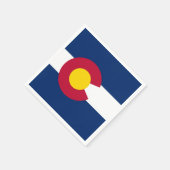 コロラド州旗を持つ愛国的な紙ナプキン スタンダードカクテルナプキン (角)