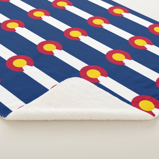 コロラド州旗を持つ愛国的シェルパ毛布 シェルパブランケット (3/4)