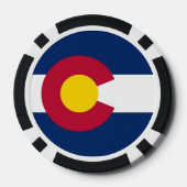 コロラド州旗を持つ愛国的トランプのポーカーチップ ポーカーチップ (裏面)