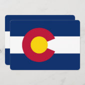 コロラド州旗を持つ愛国的招待状 招待状 (正面/裏面)
