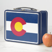 コロラド州旗を持つ金属製ステンレスランチボックス メタルランチボックス (インサイチュ)