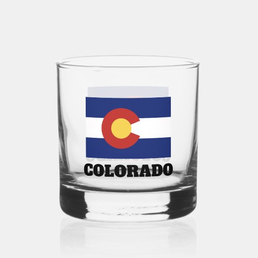 コロラド州旗ウイスキーパーソナライズされたグラス ウイスキーグラス (正面)
