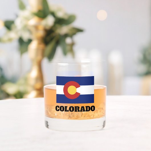 コロラド州旗ウイスキーパーソナライズされたグラス ウイスキーグラス (インサイチュ (ウェディング))