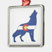 コロラド州旗ウルフ メタルオーナメント (左)