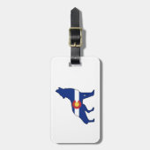 コロラド州旗ウルフ ラゲッジタグ (正面縦)