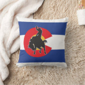 コロラド州旗カウボーイ クッション (ブランケット)