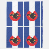 コロラド州旗カウボーイ フリースブランケット (正面)