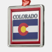 コロラド州旗クリスマス飾り メタルオーナメント (左)