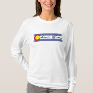 コロラド州旗シンボルレディースフード付きスウェットシャツ Tシャツ