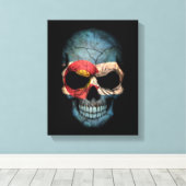 コロラド州旗スカルオンブラック キャンバスプリント (インサイチュ (ウッドフロア))