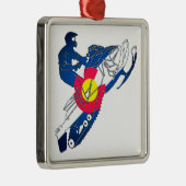 コロラド州旗スノーモービルホリデーオーナメント メタルオーナメント (右)