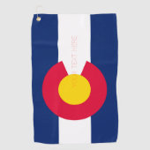 コロラド州旗デザインテキストオン ゴルフタオル (正面)