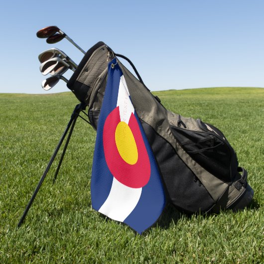 コロラド州旗デザインテキストオン  ゴルフタオル (グリーン)