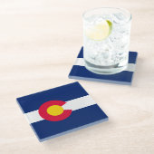 コロラド州旗デザインデコール ガラスコースター (アングル)