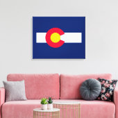 コロラド州旗デザインデコール キャンバスプリント (インサイチュ (リビング))