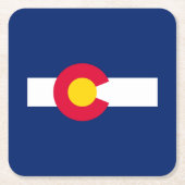 コロラド州旗デザイン スクエアペーパーコースター (正面)