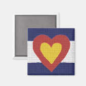 コロラド州旗ハート磁石 マグネット (正面/裏面)