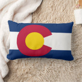 コロラド州旗プリント愛国的 ランバークッション (ブランケット)