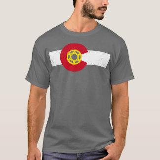 コロラド州旗マウンテンバイクサイクリストサイクリング屋外 Tシャツ