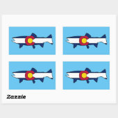 コロラド州旗マス魚の長方形ステッカー 長方形シール (シート)