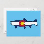 コロラド州旗マス魚はがき ポストカード (正面/裏面)