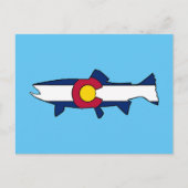 コロラド州旗マス魚はがき ポストカード (正面)