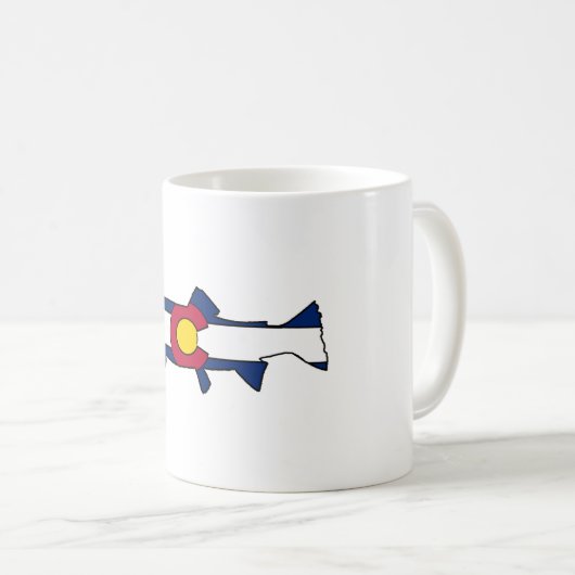 コロラド州旗マス魚コーヒーマグ コーヒーマグカップ (正面右)