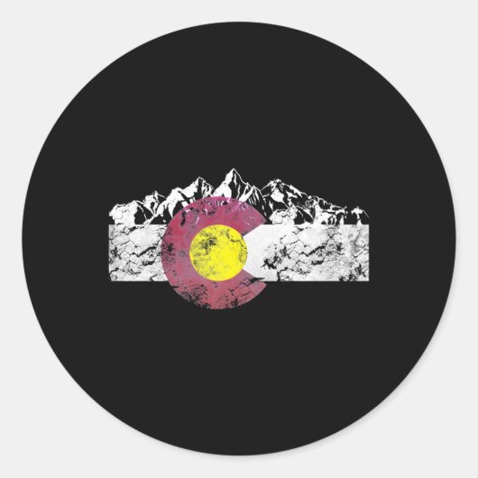 コロラド州旗動揺して山 ラウンドシール (正面)