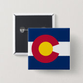 コロラド州旗100年州ボタン 缶バッジ (正面&裏面)