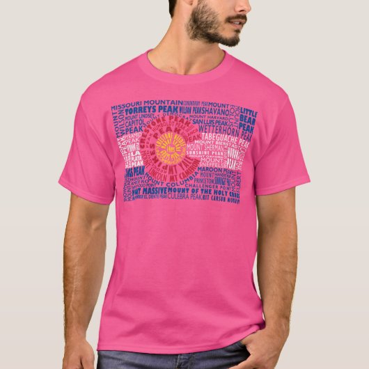 コロラド州旗14Ers Tシャツ (正面)