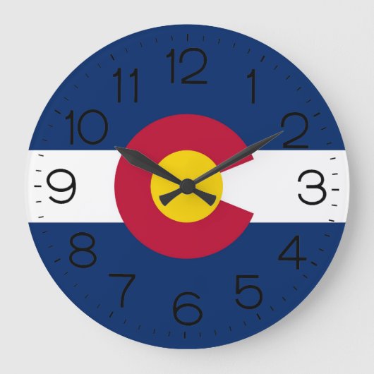 コロラド州旗2サイズの壁時計 ラージ壁時計 (正面)