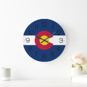 コロラド州旗2サイズの壁時計 ラージ壁時計 (ホーム)