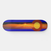 コロラド州旗 – コロラド州山脈 – 5280スケートボード スケートボード (横)